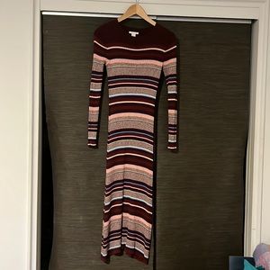 H&M multi color striped sweater dress